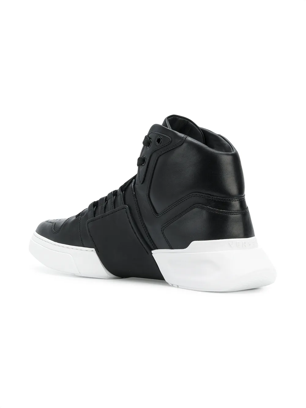 Versace Medusa strap hi-top sneakers Zwart