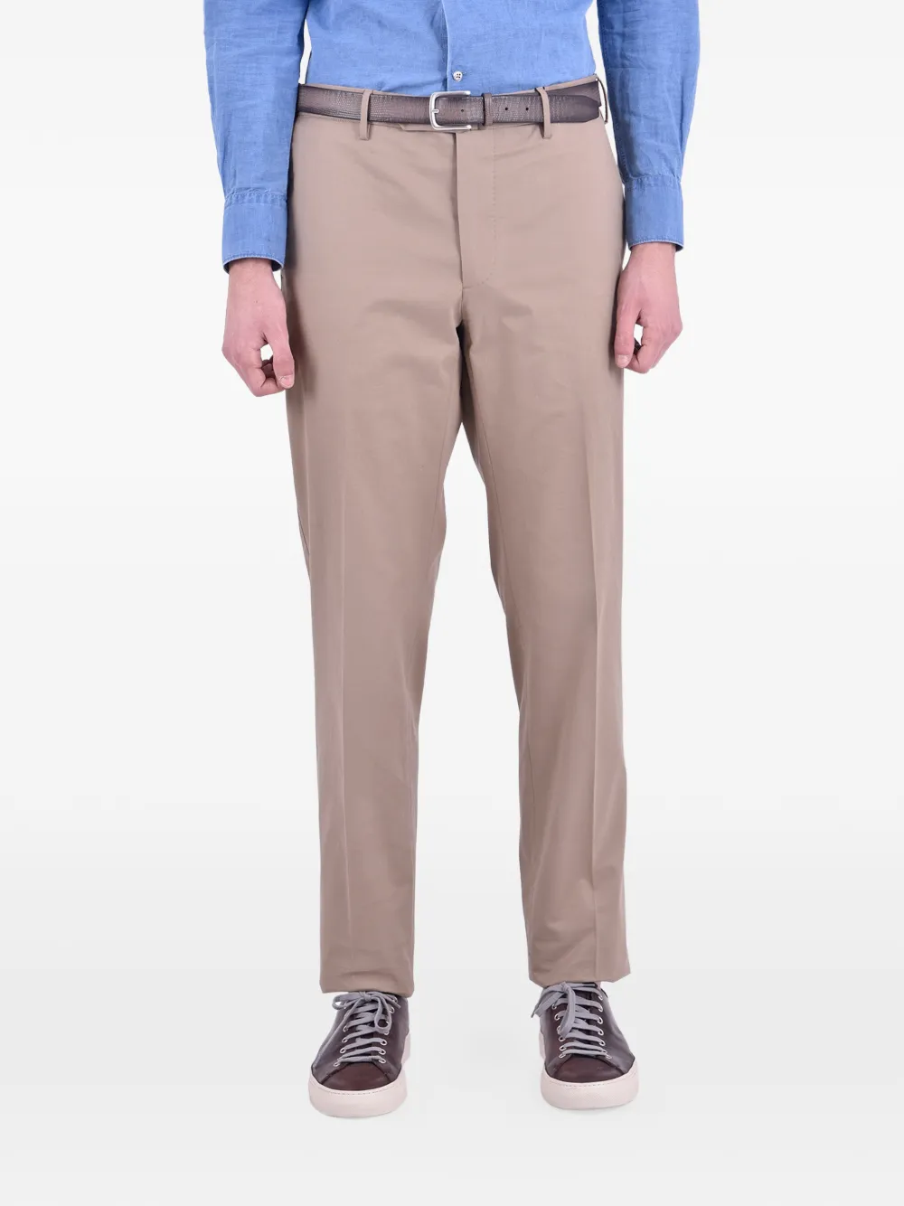 Dell'oglio Tailored Gabardine Trousers In Neutral