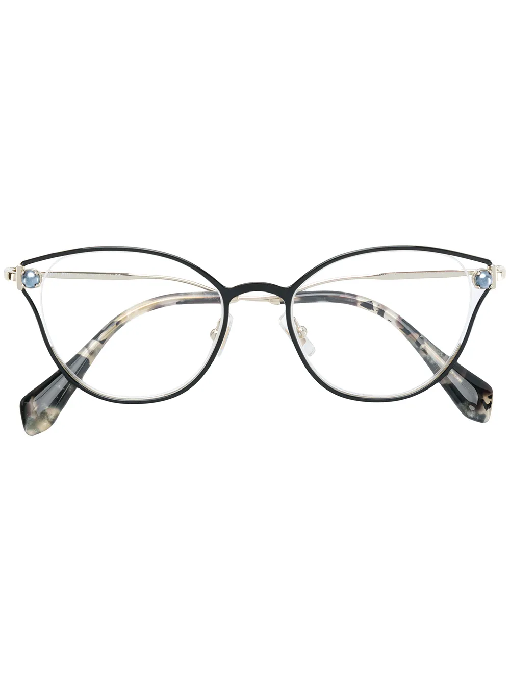 Miu Miu Eyewear очки в оправе "кошачий глаз" с искусственным жемчугом