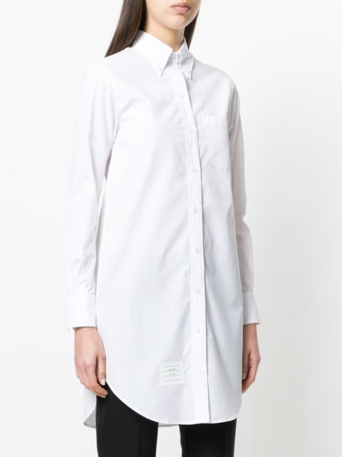 elongated button down shirt