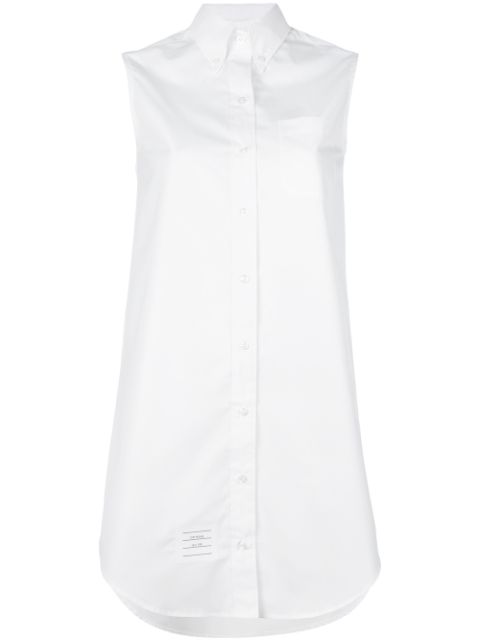THOM BROWNE elongated sleeveless button-down shirt,FDS322A0311312870736