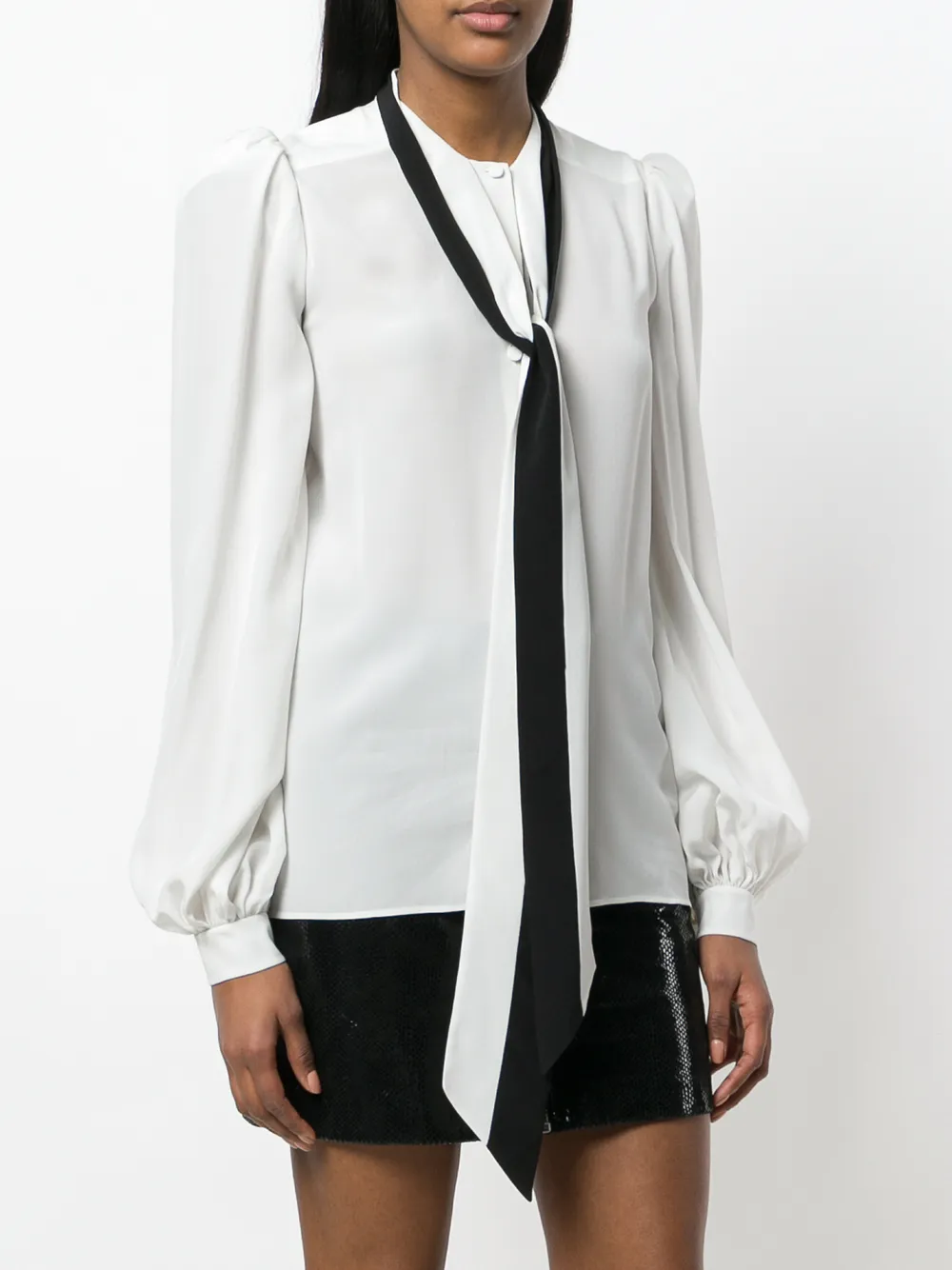  Givenchy Bluse Mit Schalkragen   Weiß 
