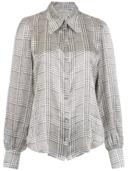 Camisa 'Amanda' xadrez de seda