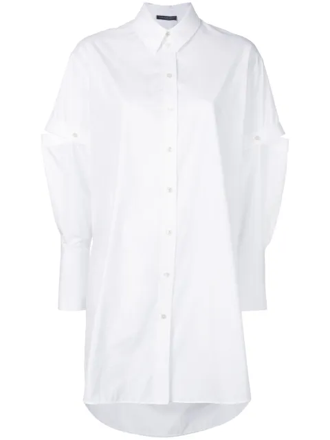 Alexander Mcqueen Oversized Poplin Shirt In White