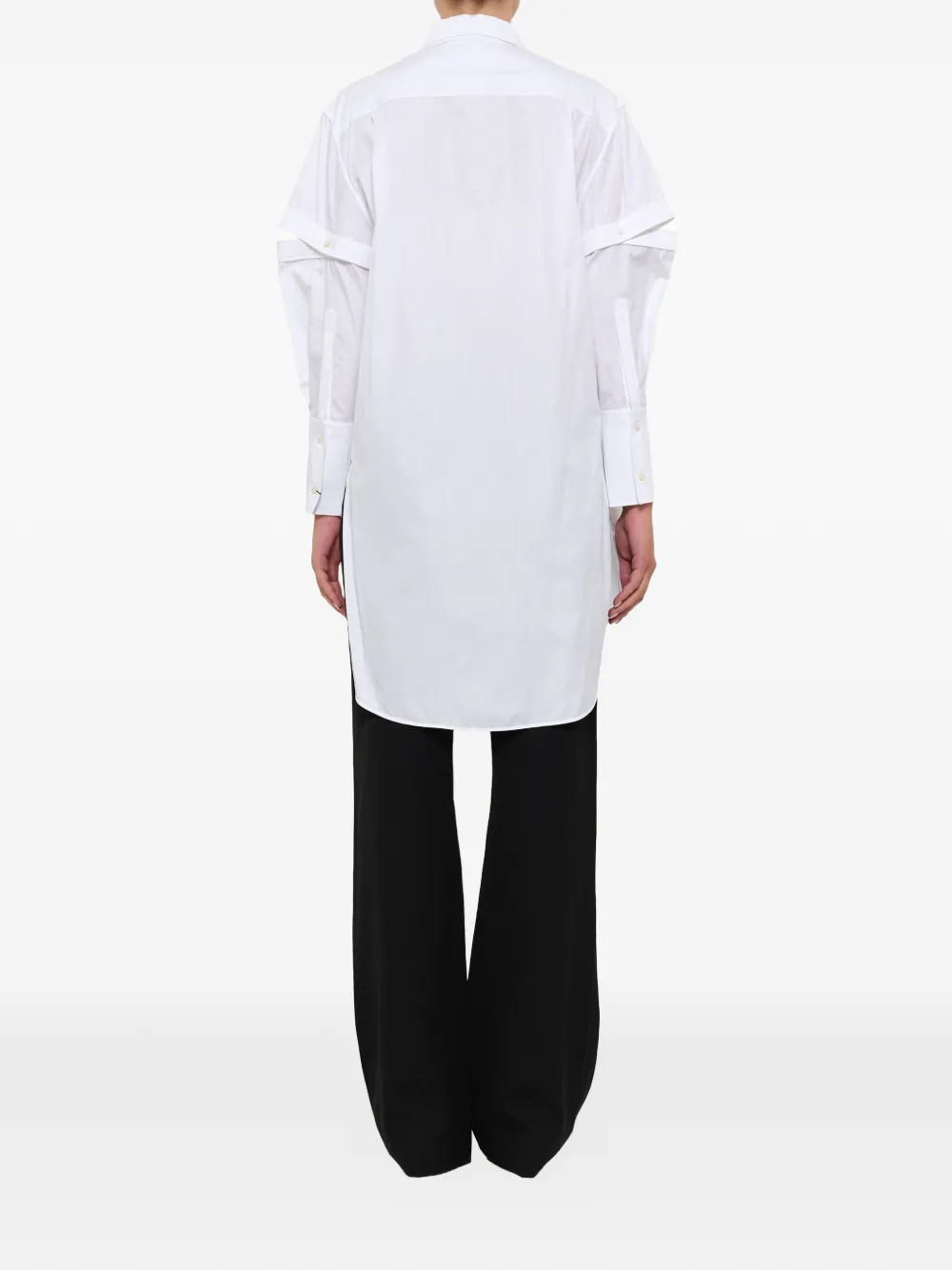  Alexander Mcqueen Oversized Hemd Mit Asymmetrischem Saum   Weiß 