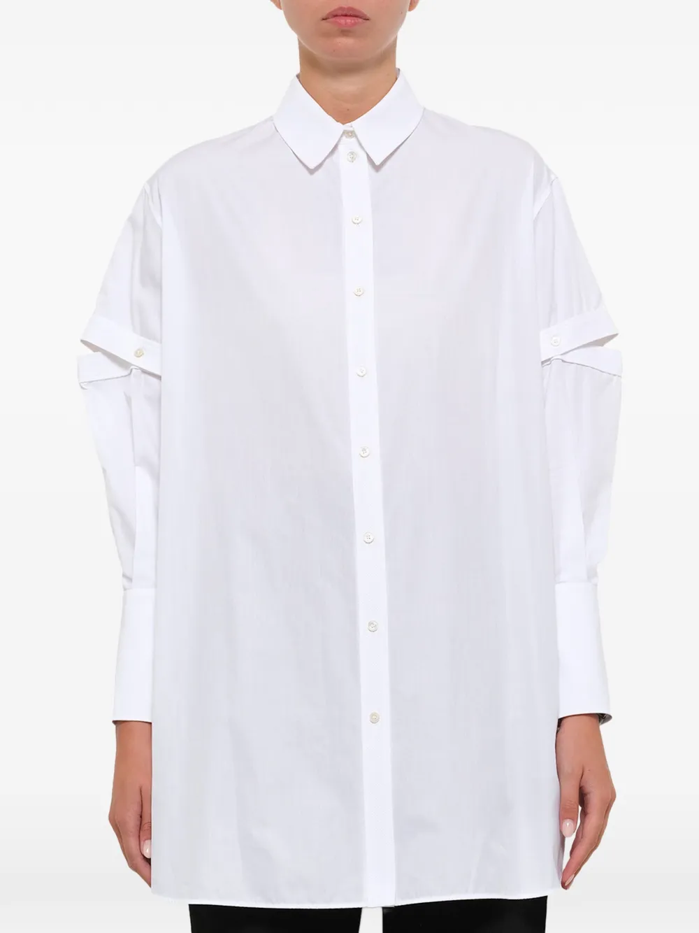 Alexander McQueen Oversized-Hemd mit asymmetrischem Saum - Weiß