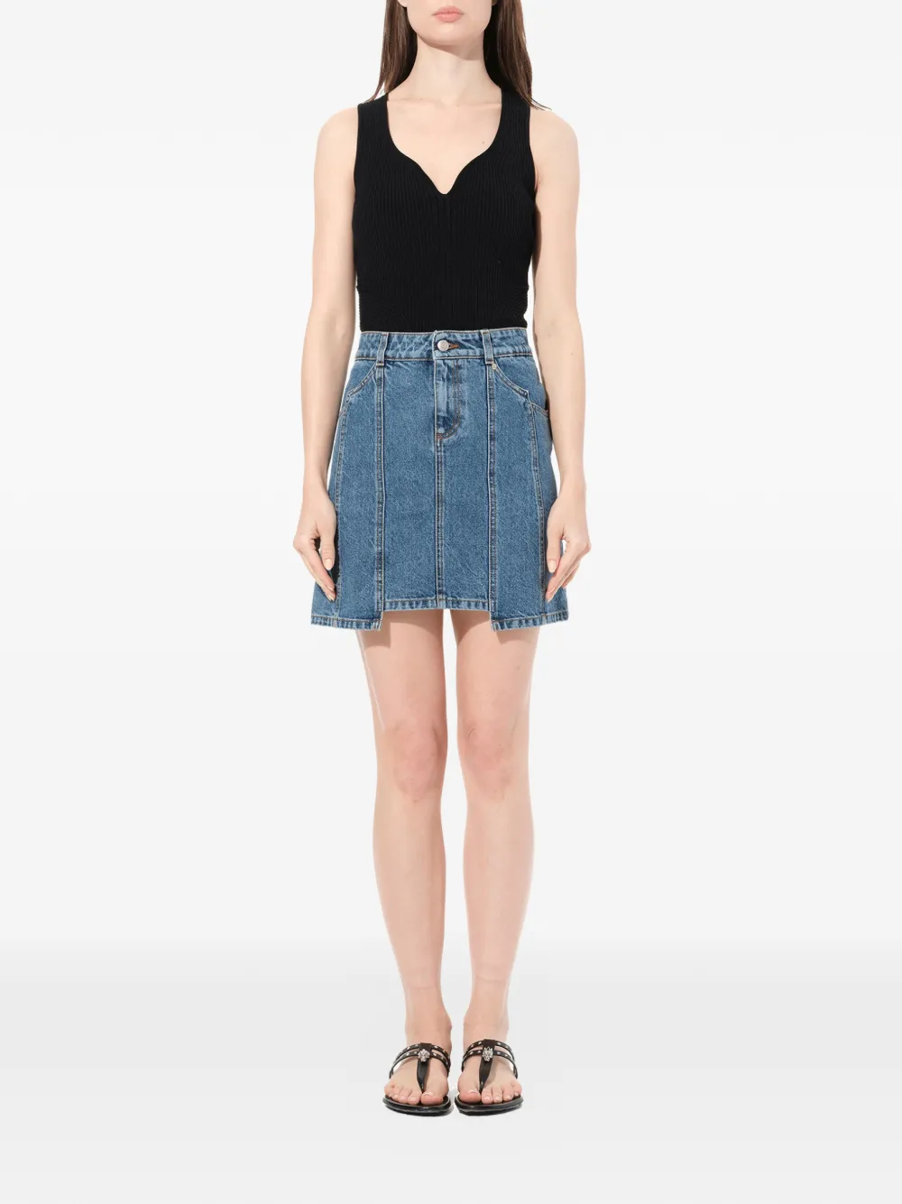  Alexander Mcqueen Kurzer Jeansrock   Blau 