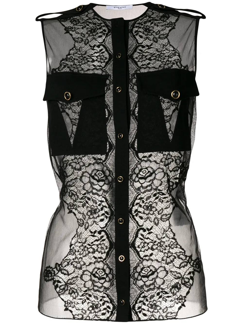 Givenchy sleeveless lace blouse | Black | Image 1