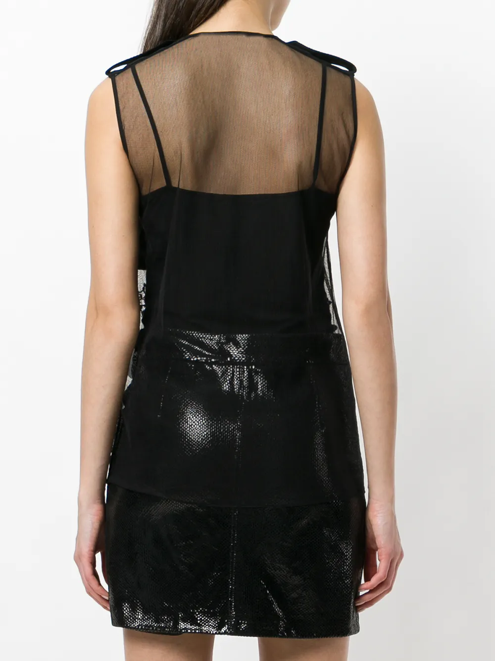 Givenchy mouwloze kanten blouse Zwart