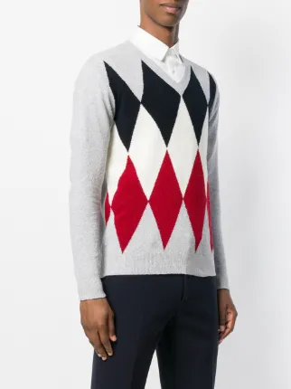 V-neck argyle jumper展示图