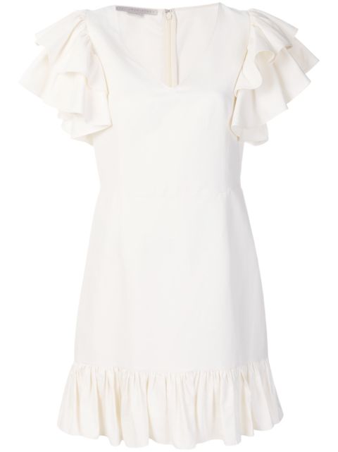 STELLA MCCARTNEY RUFFLE SLEEVE V-NECK DRESS,514046SIA0312873630