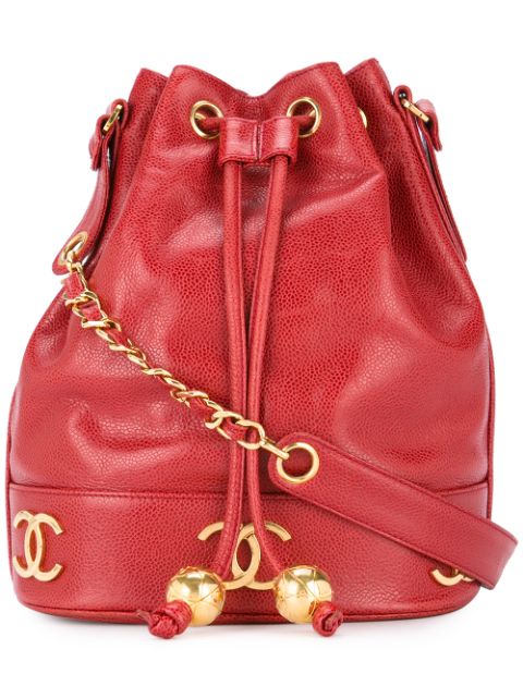 Affordable HOT SALE CHANEL 1994-1996 logo drawstring shoulder bag Women