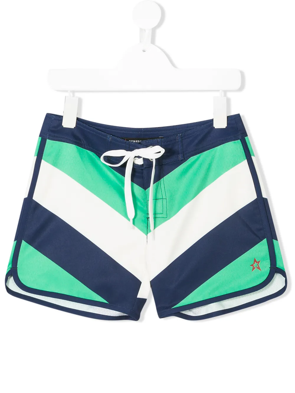 

Perfect Moment Kids chevron swim shorts - Verde