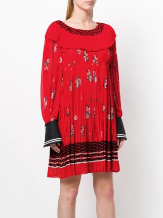 zigzag embroidered pleated dress展示图