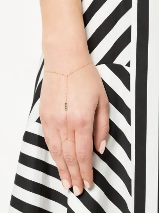 Jacquie Aiche 14kt Gold 3 Emerald Finger Bracelet Farfetch Jacquie Aiche 14kt Gold 3 Emerald Finger Bracelet