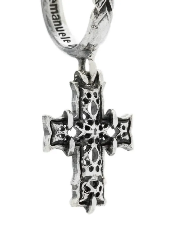 [emanuele bicocchi] クロス スカル シングルピアス Emanuele Bicocchi クロスピアス | メタリック | FARFETCH JP