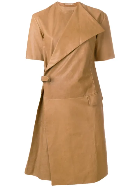 Nehera Wrap Front Dress - Neutrals In Neutrals