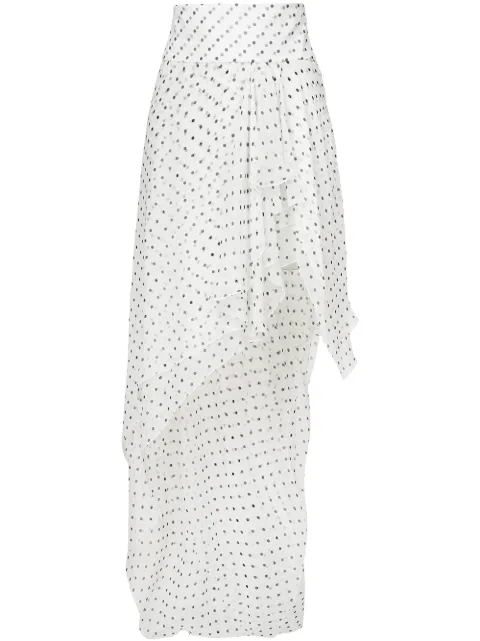 Alexandre Vauthier asymmetric spotted ruffled skirt