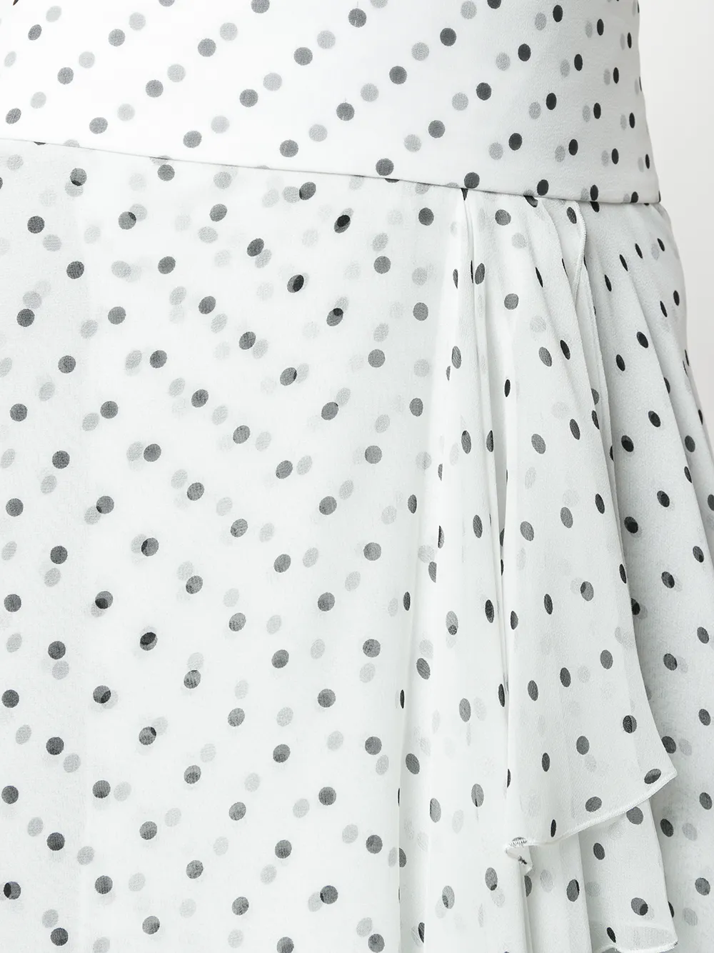 Alexandre Vauthier asymmetric spotted ruffled skirt Wit