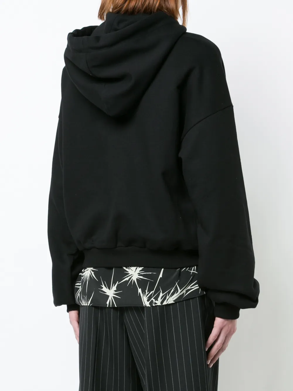 Juun.J contrasterend hoodie Zwart