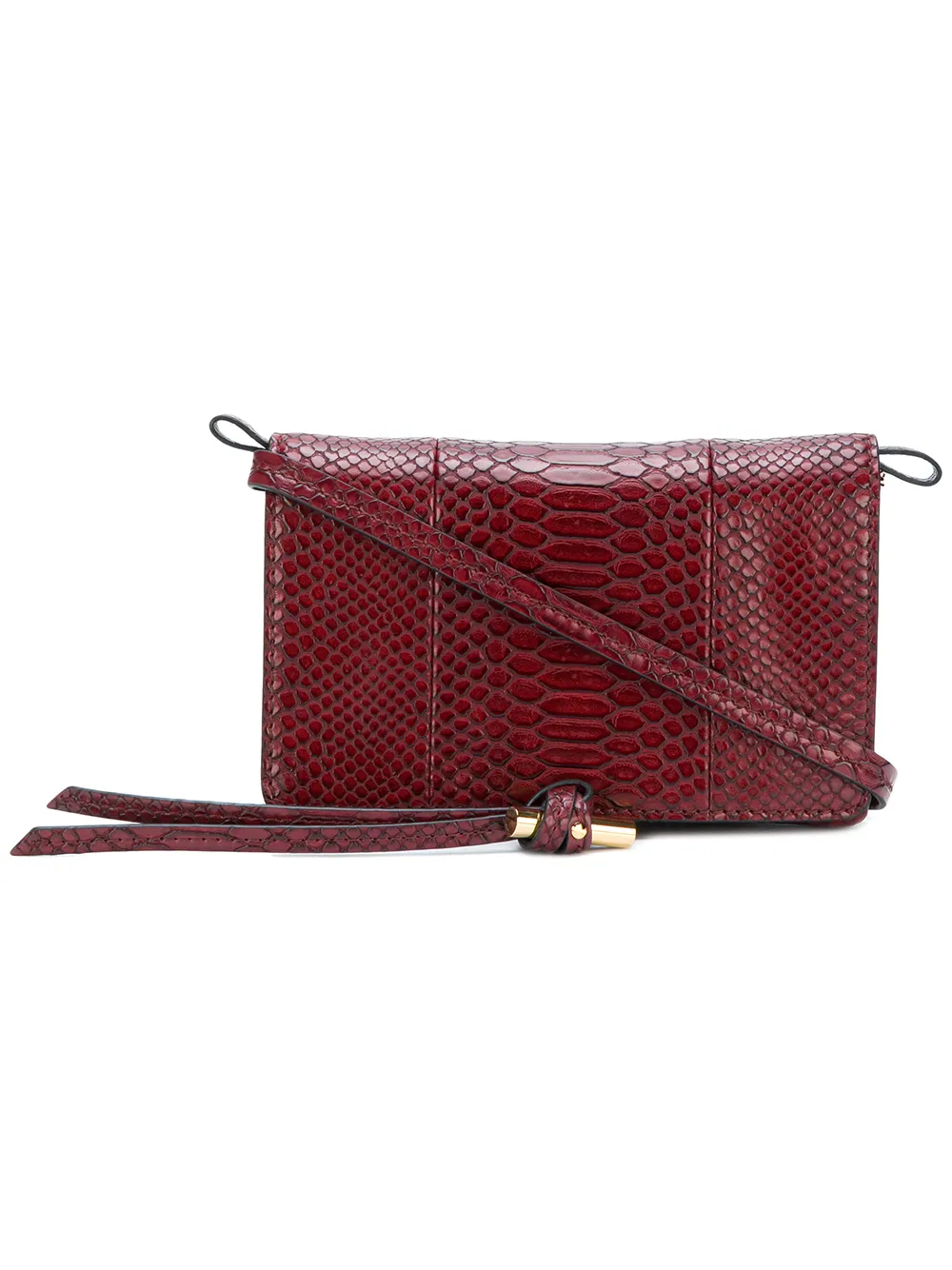 Stella McCartney Mini Umhängetasche in Schlangenlederoptik - Rot