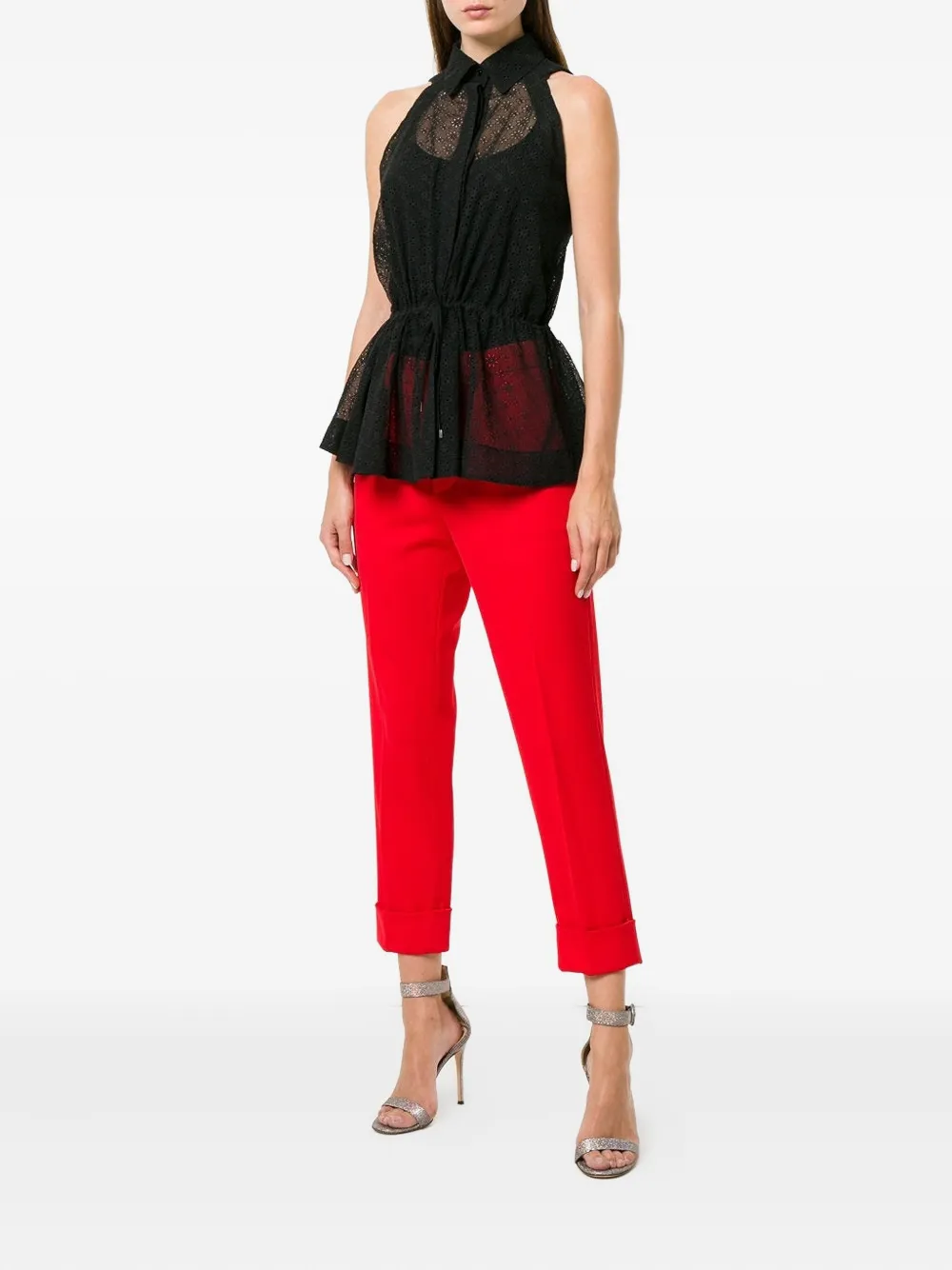 Alaïa Pre-Owned 2017 sheer drawstring sleeveless shirt | Image 2