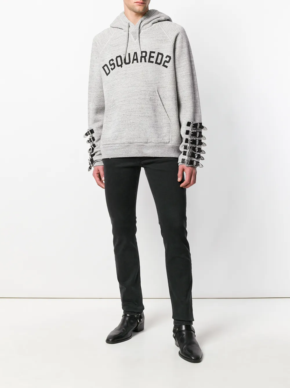 DSQUARED2 hoodie met logoprint Grijs