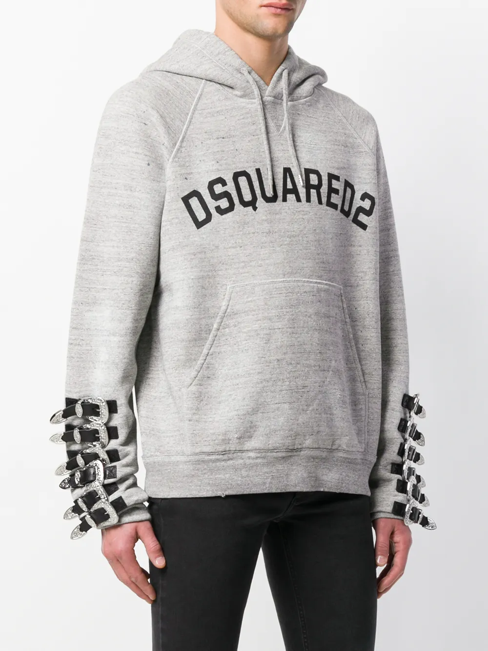 DSQUARED2 hoodie met logoprint Grijs