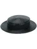 Saint Laurent woven boater hat - Black