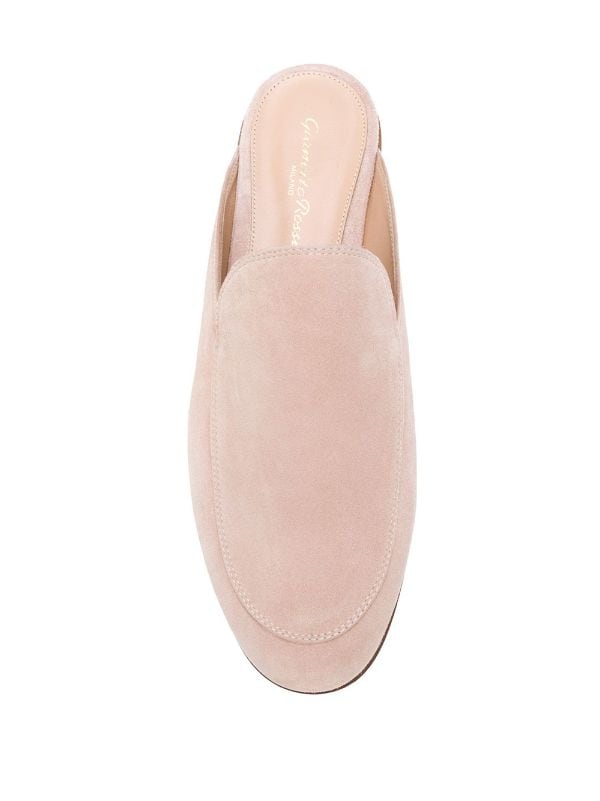 Shop pink Gianvito Rossi suede mules 