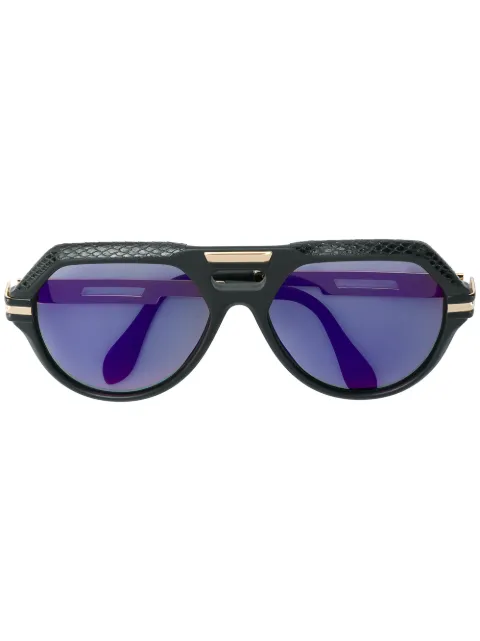 Cazal leather detail oversize sunglasses