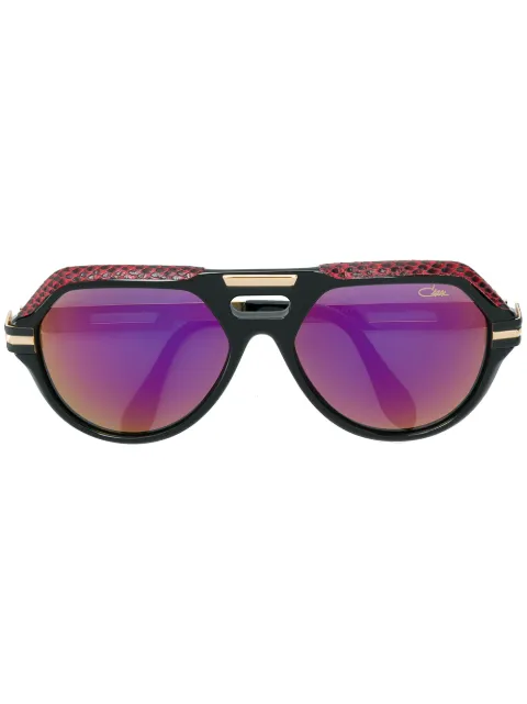 Cazal Oversized-Sonnenbrille mit Lederdetail