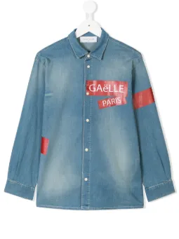Camicia denim con applicazioni