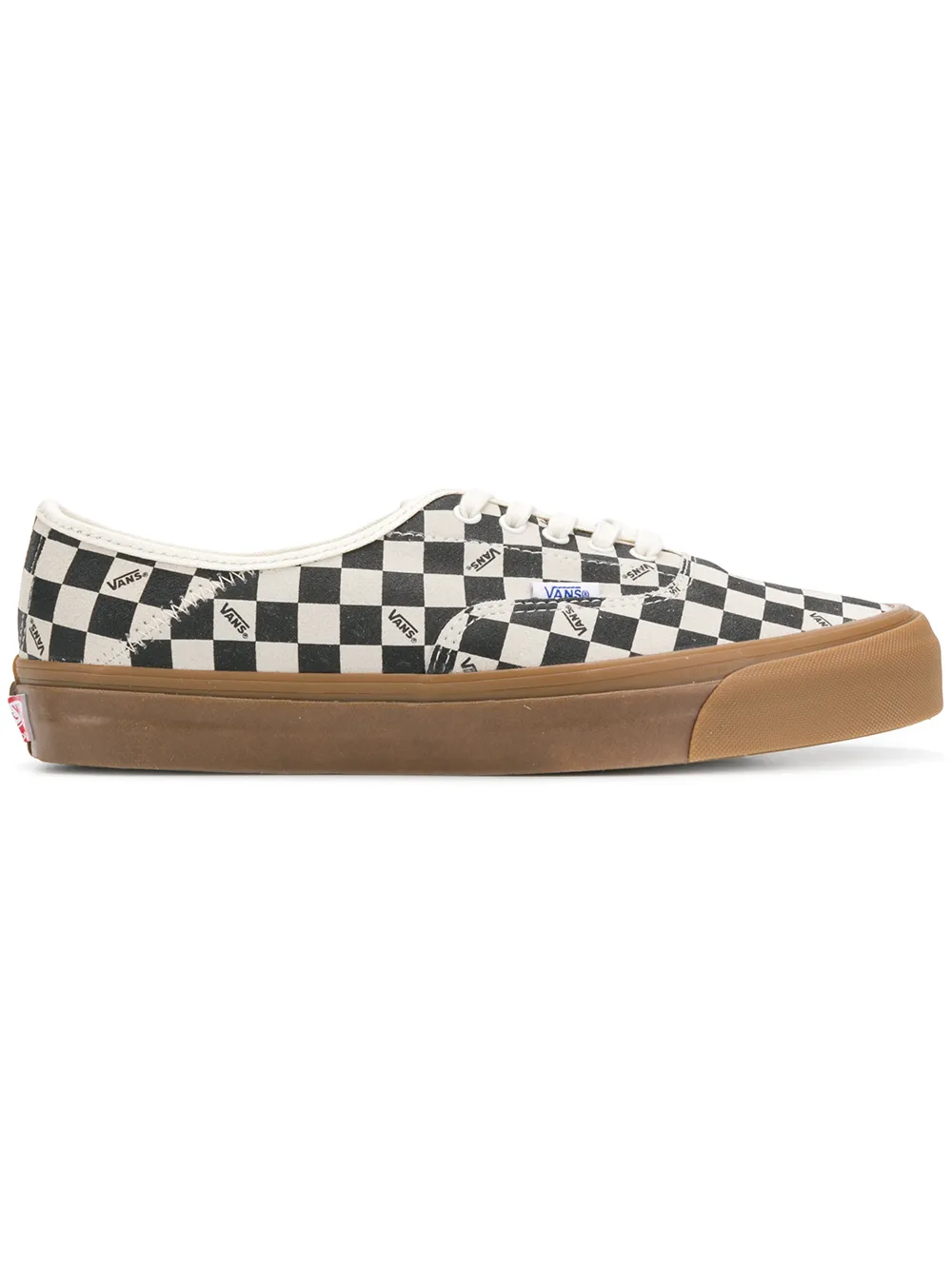 checked lace up vans
