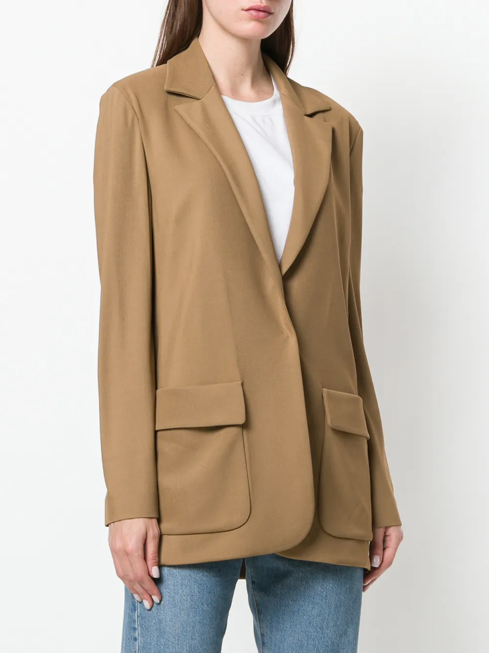 Alberta Ferretti ongevoerde blazer Bruin