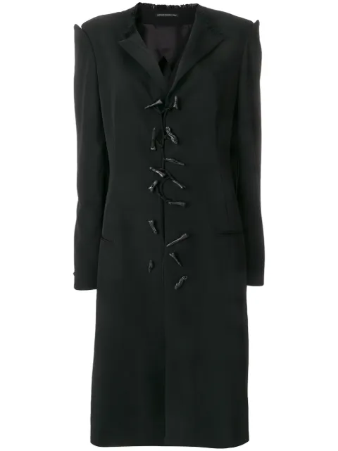 YOHJI YAMAMOTO YOHJI YAMAMOTO TOGGLE LONGLINE COAT - BLACK,FWJ1110012885526