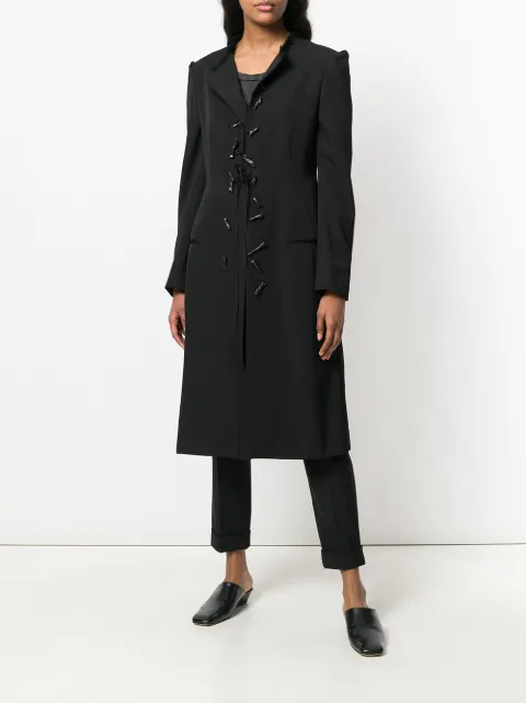 YOHJI YAMAMOTO YOHJI YAMAMOTO TOGGLE LONGLINE COAT - BLACK,FWJ1110012885526