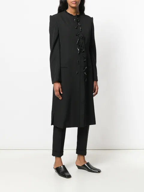 YOHJI YAMAMOTO YOHJI YAMAMOTO TOGGLE LONGLINE COAT - BLACK,FWJ1110012885526