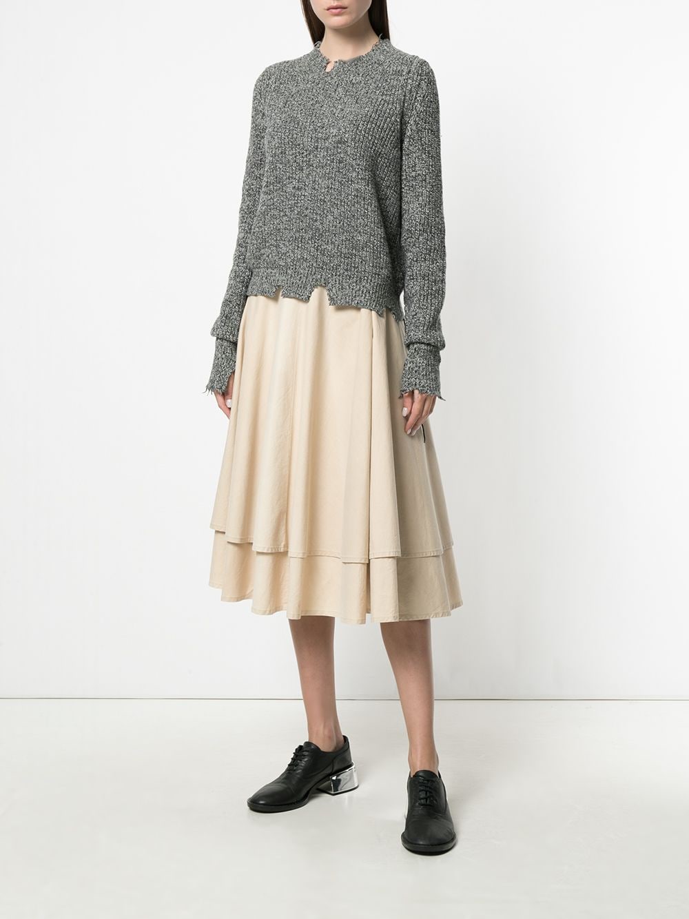 фото Yohji Yamamoto Pre-Owned двухслойная юбка