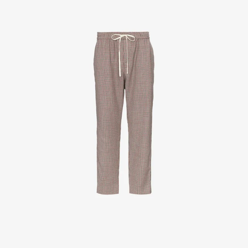 Gucci Men's Check Wool-mohair Drawstring Trousers In Multicolour