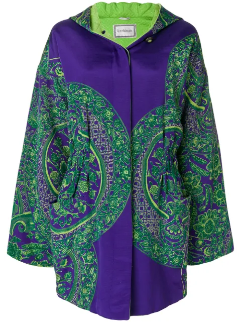 Versace Pre-Owned abrigo floral capitonado con capucha