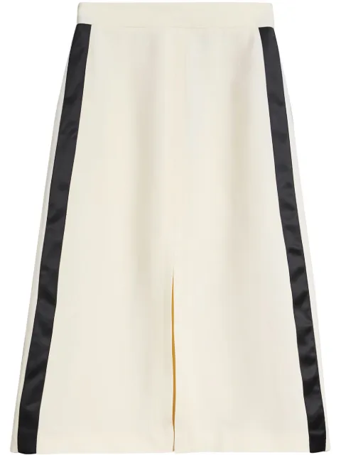 Burberry Sport Stripe Wool Silk A-line Skirt