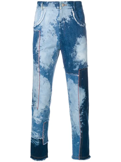 DAMIR DOMA DENIM PATCHWORK RAW EDGE JEANS,CS1M0090F152512893584