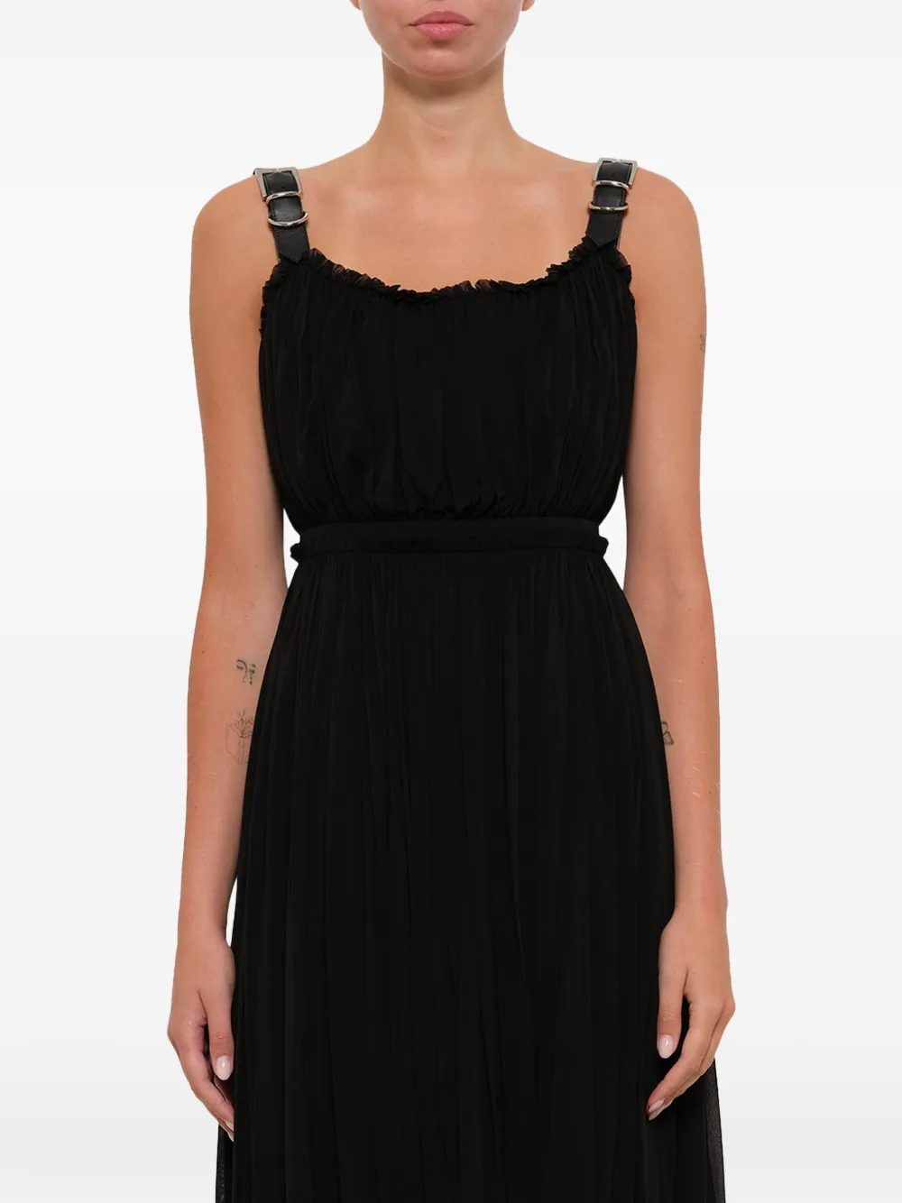  Alexander Mcqueen Kleid Mit Schnalle   Schwarz 