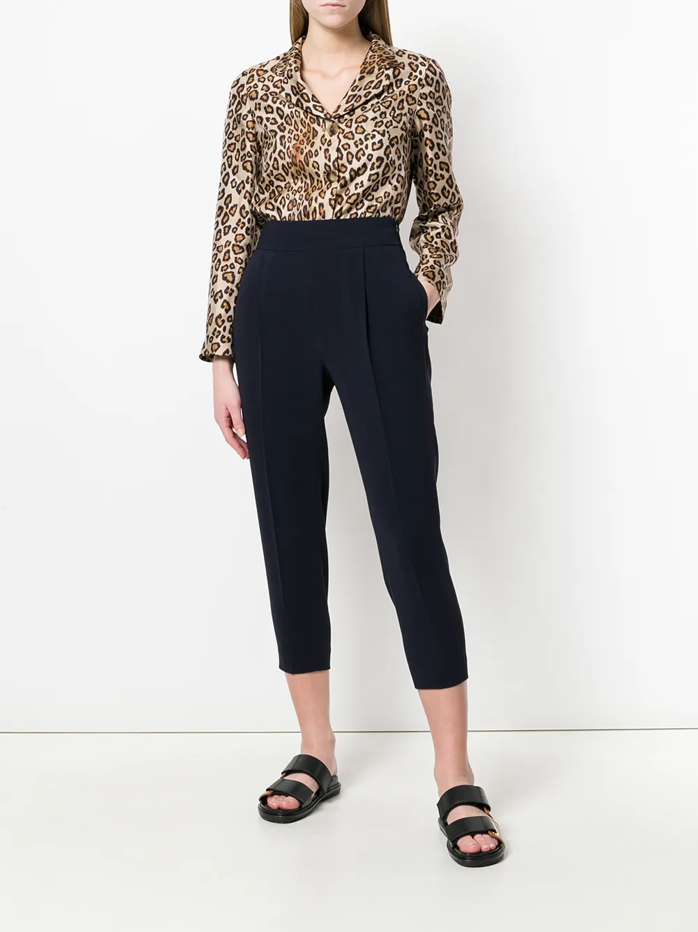  Alberto Biani Cropped Trousers   Blau 