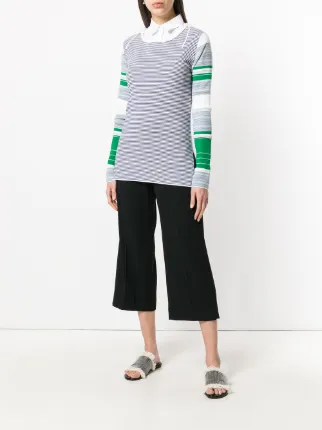 colour-block striped sweater展示图