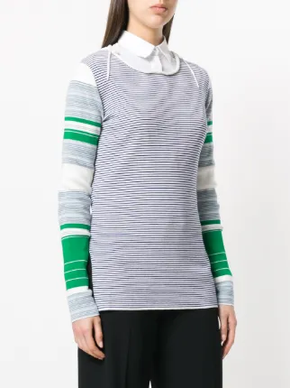 colour-block striped sweater展示图