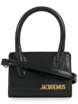 Bolsa mini de couro com logo