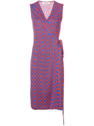 Dvf Diane Von Furstenberg Sleeveless Printed Wrap Dress Farfetch Dvf Diane Von Furstenberg Sleeveless Printed Wrap Dress