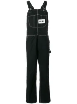 contrast stitched dungarees